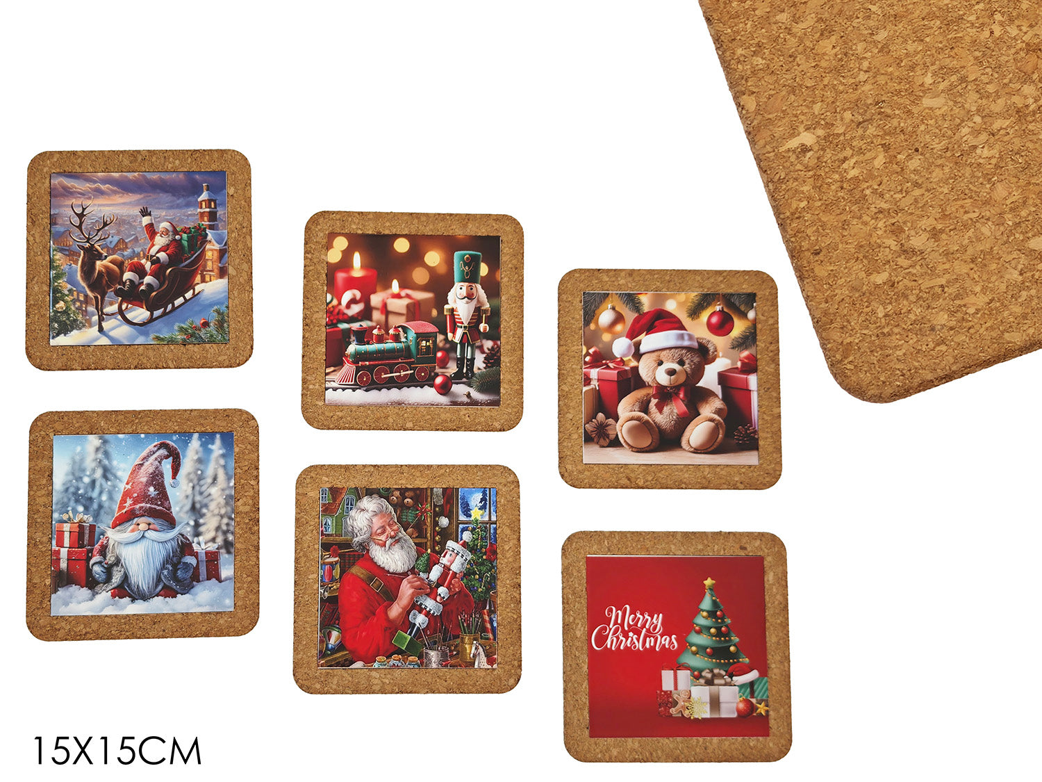 Sottopentola natalizio 15cm in fantasie assortite