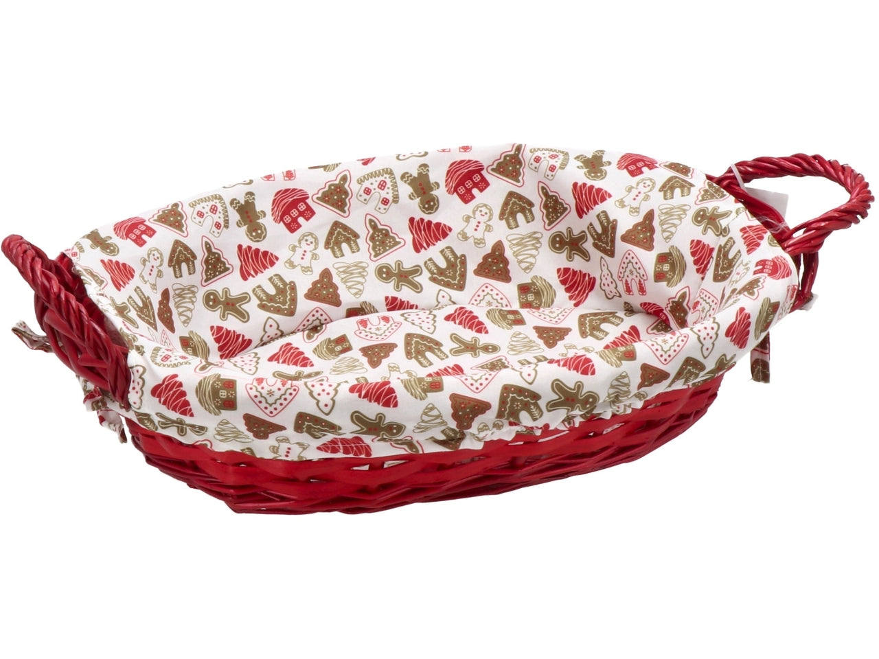 Cestino ovale salice con interno in tessuto 40x26xh.13cm