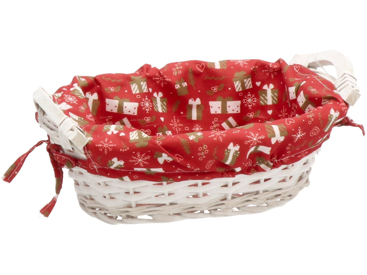 Cestino ovale salice con interno in tessuto 29x18xh.12cm