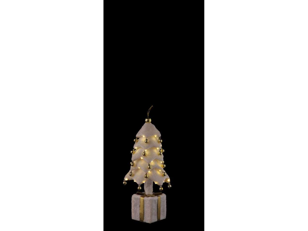 Albero 70cm con 44 luci bianco e oro