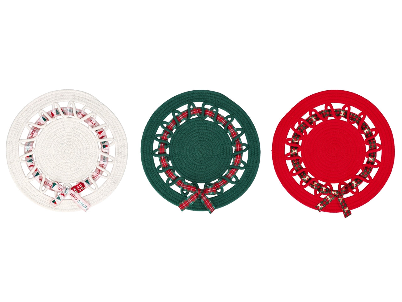 Tovaglietta tonda 38cm in tessuto di colori assortiti