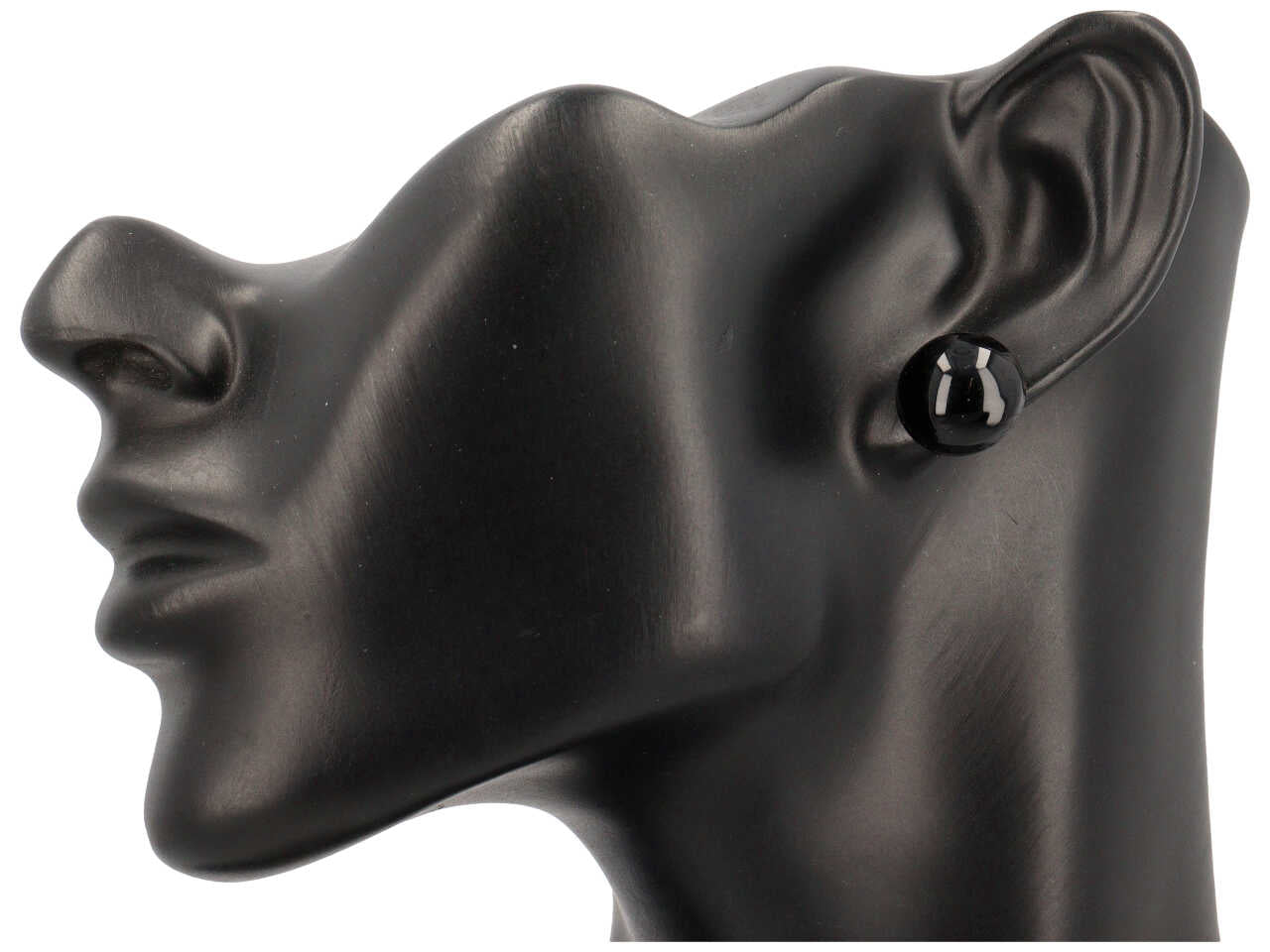 Orecchini lobo cabochon colori pastello nero