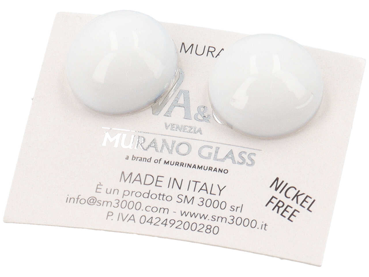 Orecchini lobo cabochon colori pastello bianco