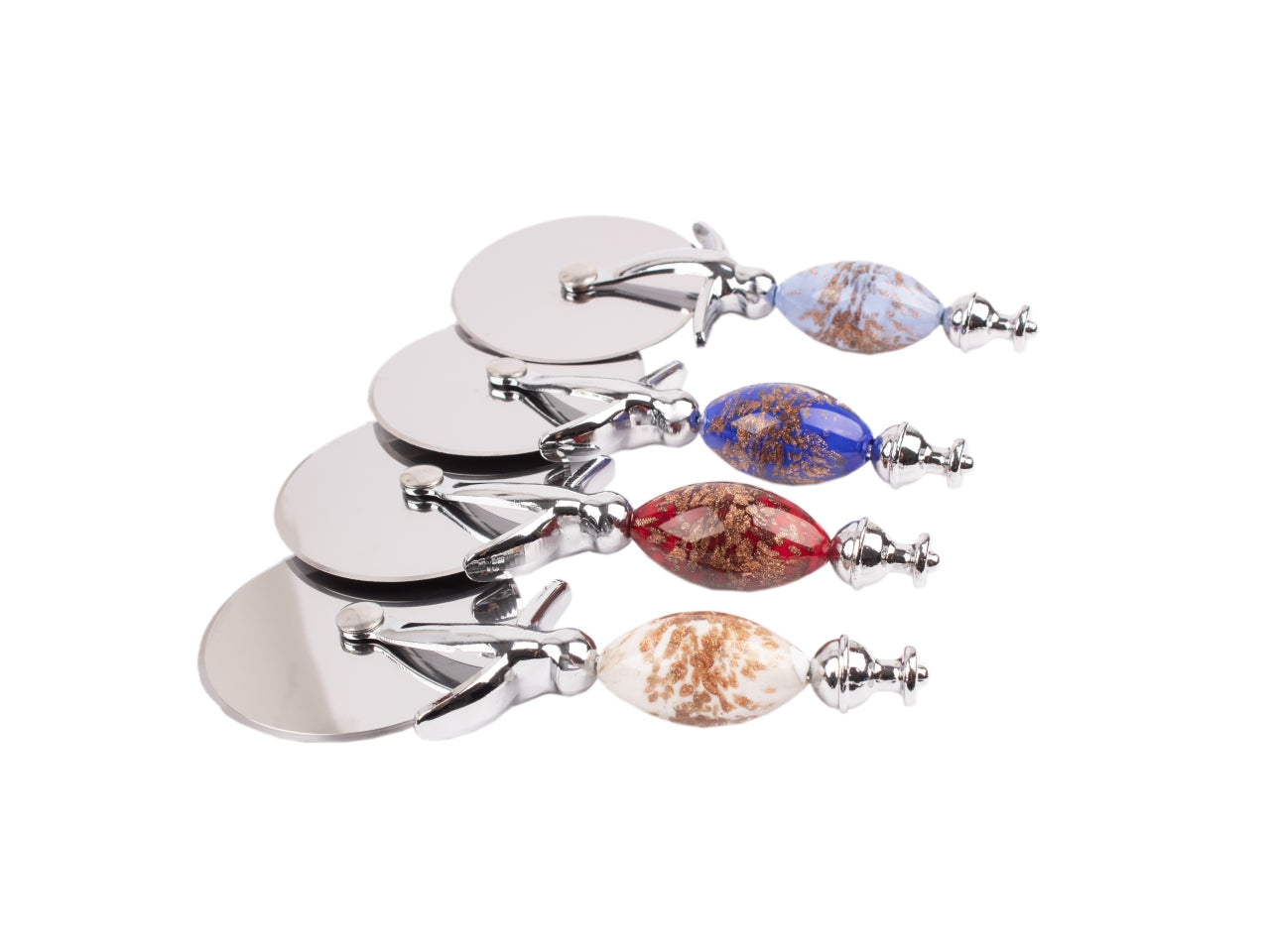 Tagliapizza perla sommerso avventurina in colori assortiti e   confezione regalo