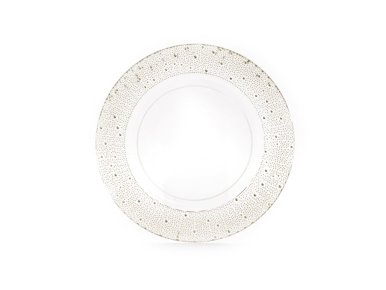 Sottopiatto in plastica trasparente decorato oro 33cm