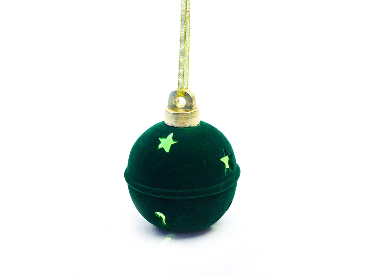 Palla da appoggio floccata in poliresina con luci a batteria 11,5x11,5xh.14 cm