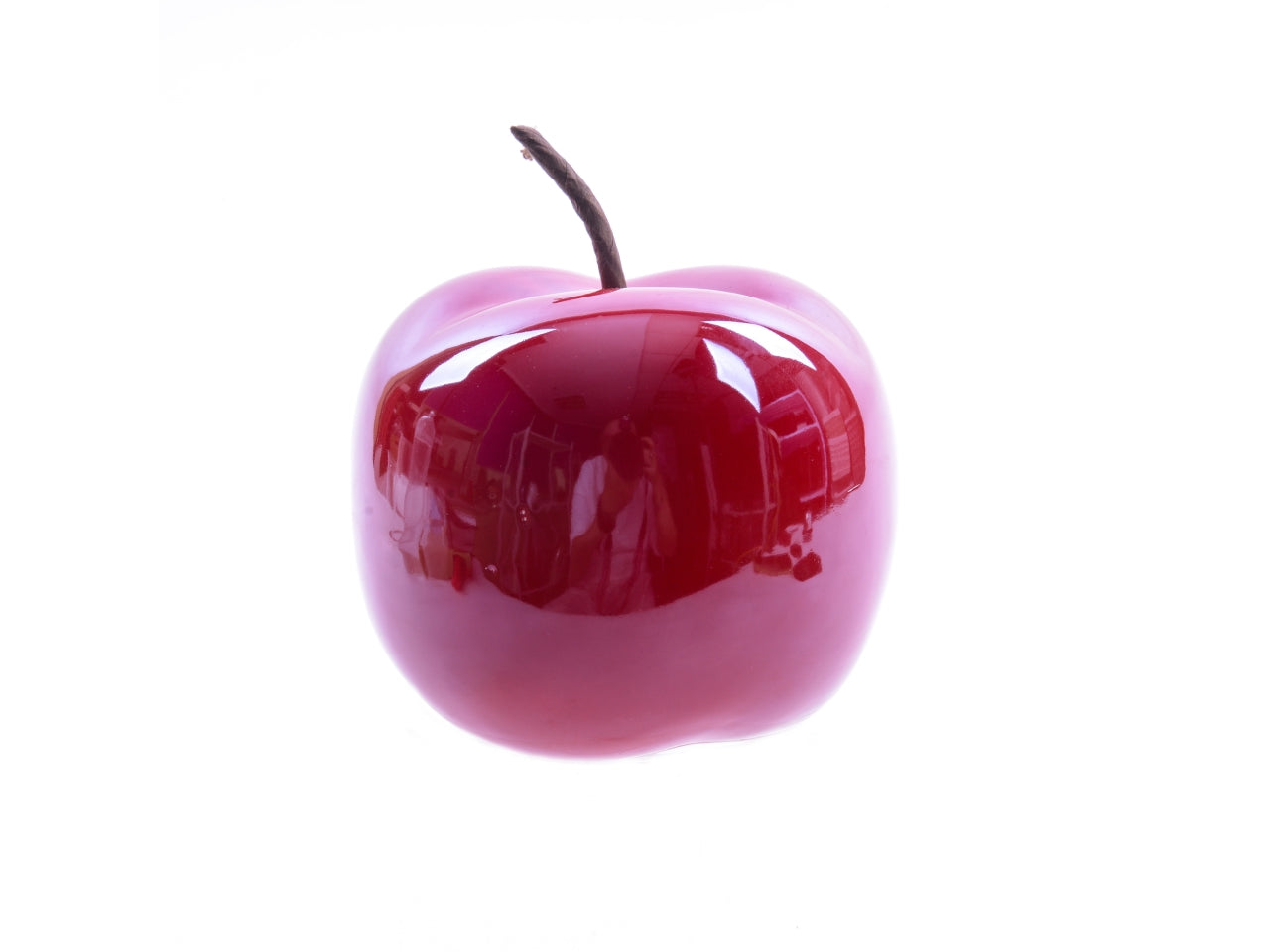 Mela rossa in ceramica lucente 9,5x9,5xh.11 cm