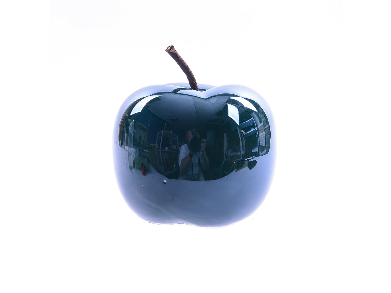 Mela verde in ceramica lucente 9,5x9,5xh.11 cm