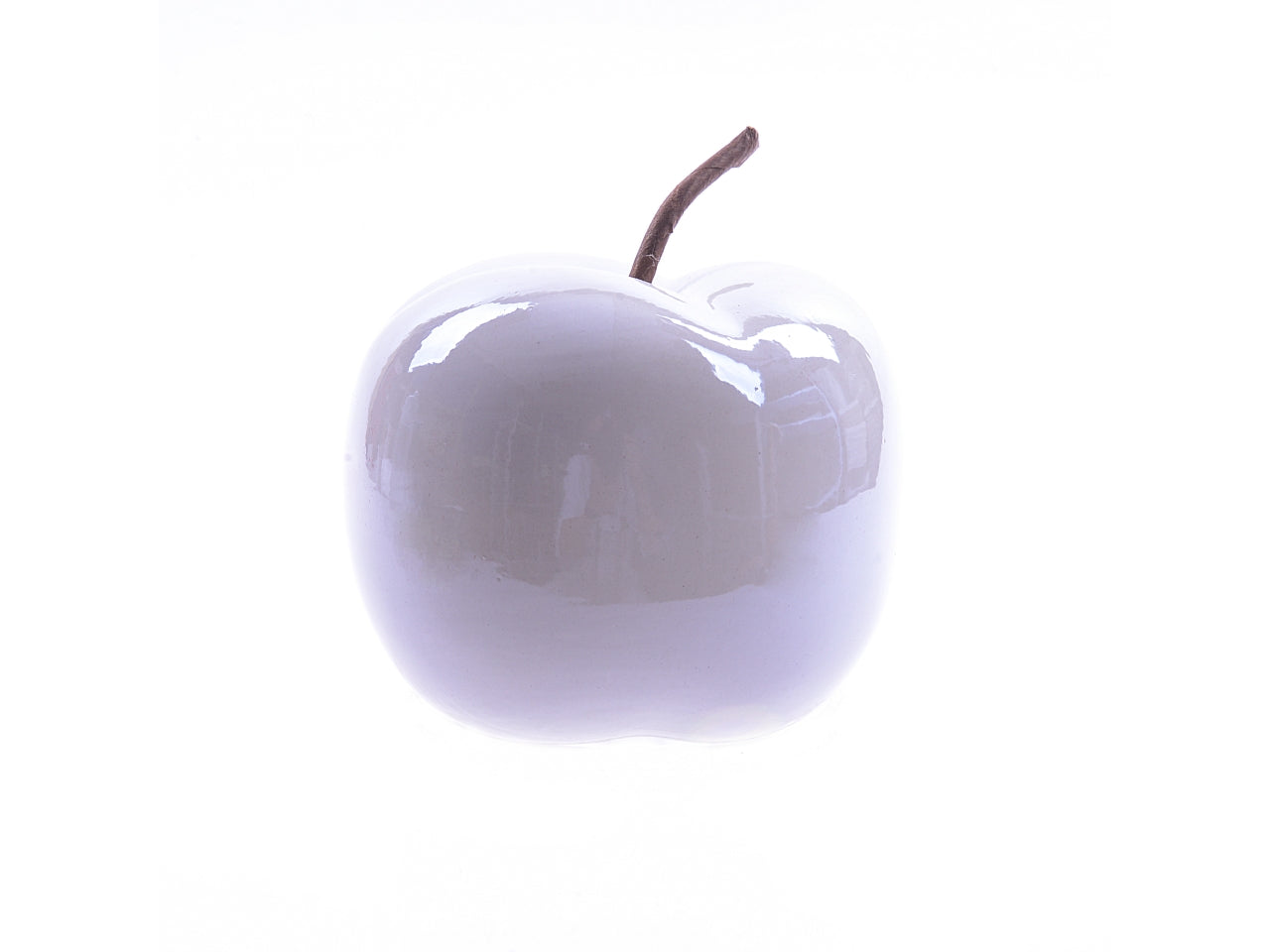 Mela bianca in ceramica lucente 9,5x9,5xh.11 cm