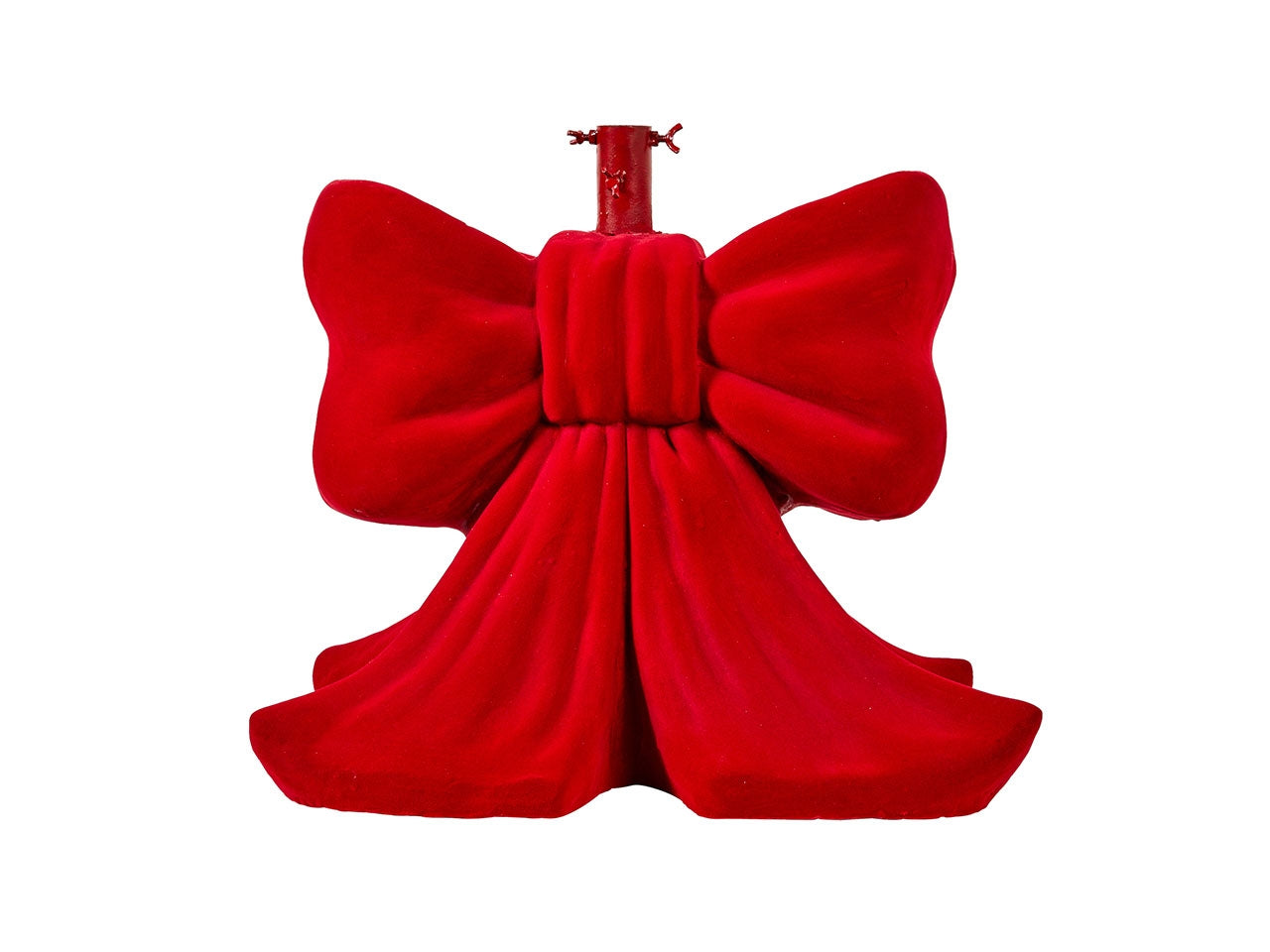 Base albero fiocco vellutato in poliresina per alberi con tubo max d.3.6cm/8kg/.1.8m 50x38xh.45cm