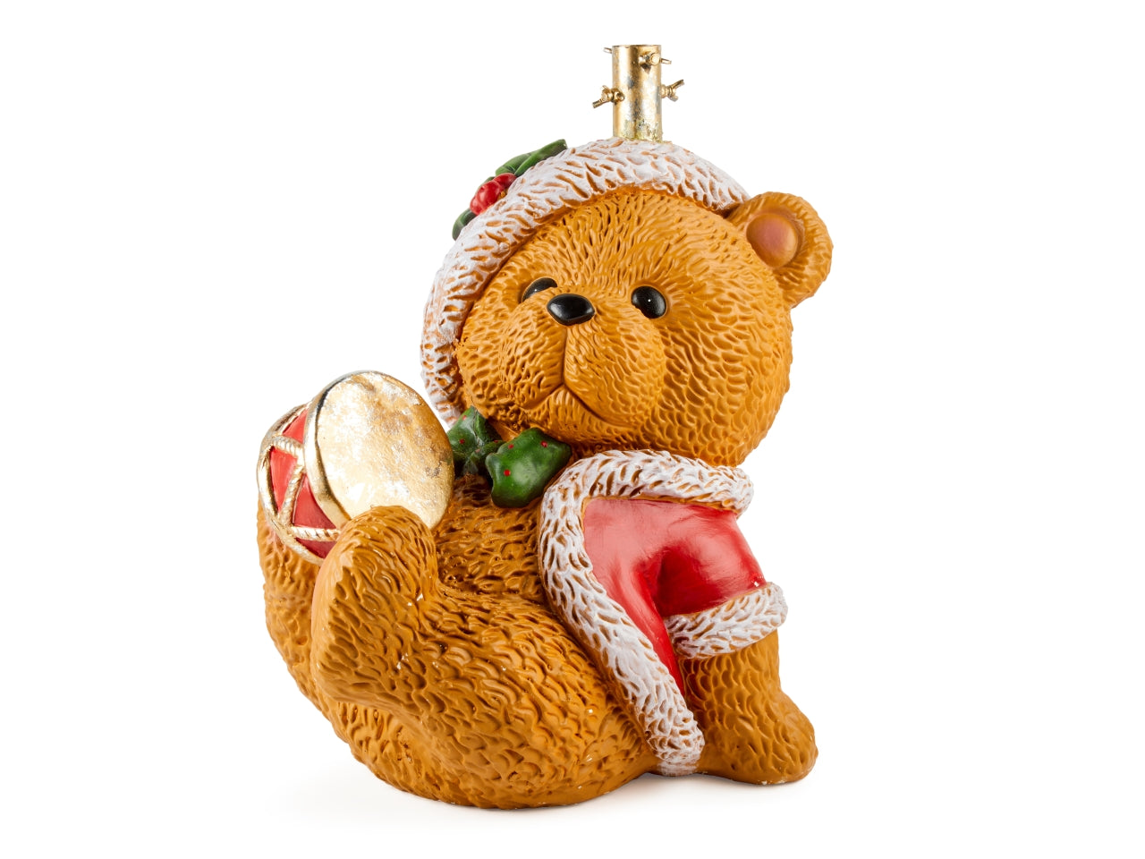 Base per albero in poliresina orso con tamburo 49x36xh.53cm