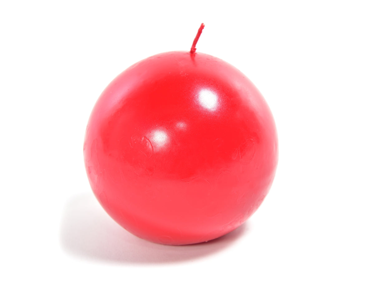 Candela sfera 10cm rossa lucido