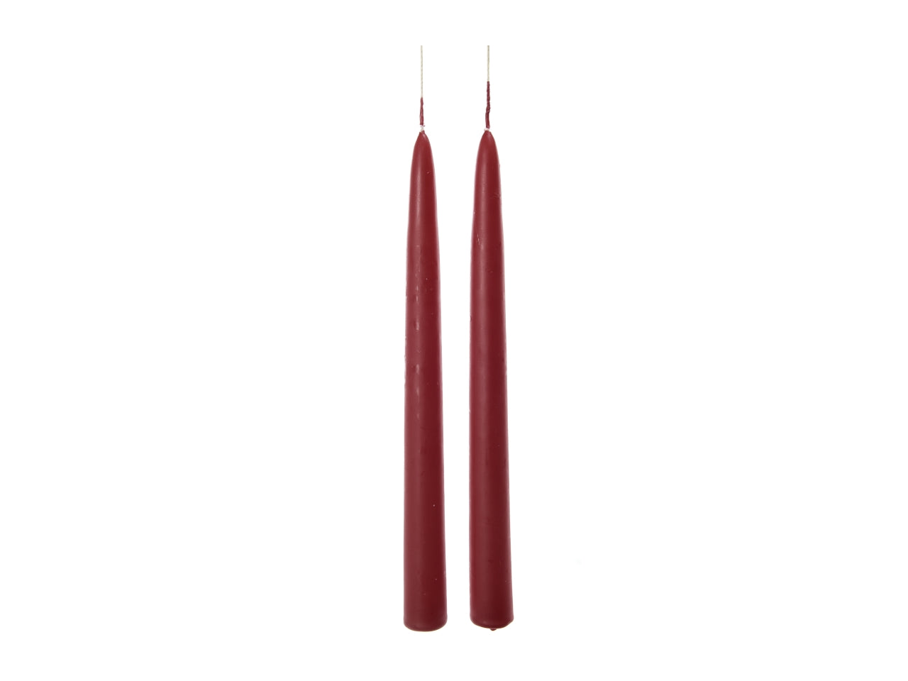 Candela stelo 25x2,2cm in confezione da 2 pezzi 2 pezzi bordeaux lucido