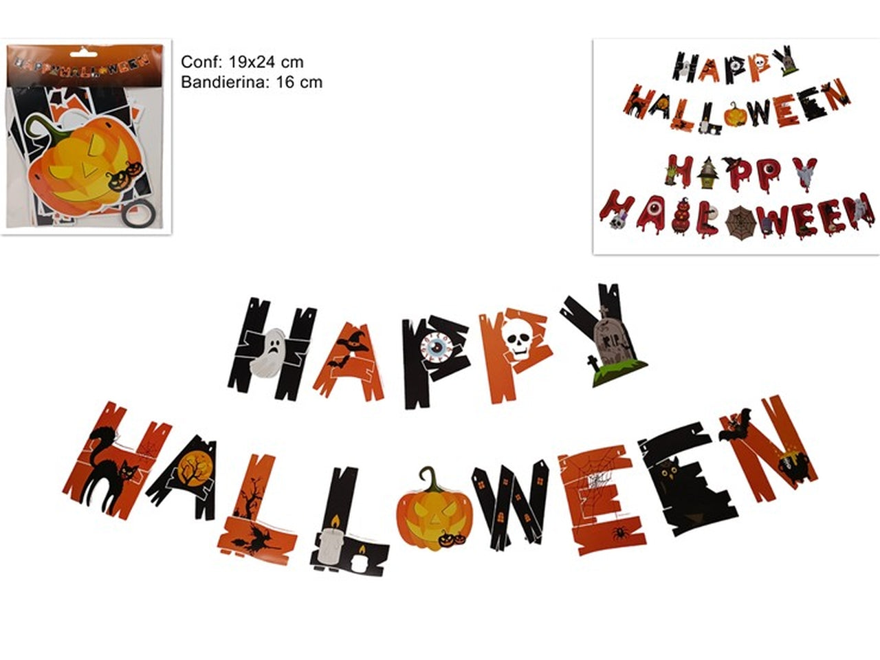 Festone scritta halloween assortiti