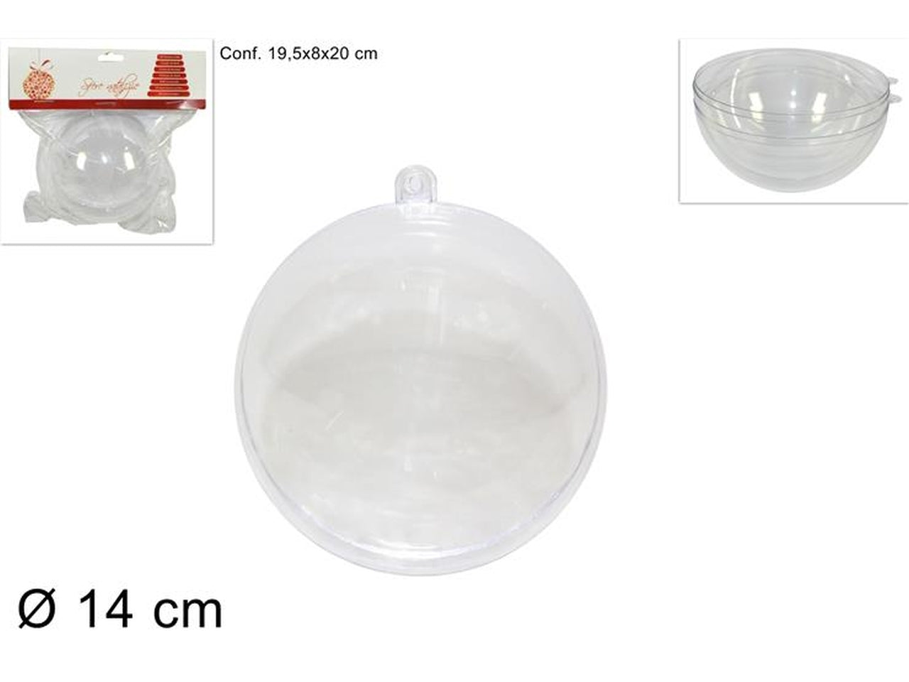 Sfere plastica trasparente 14cm