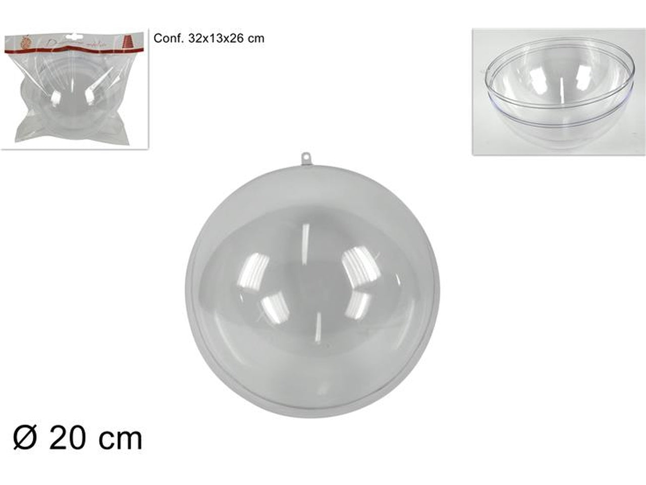 Sfera plastica trasparente 20cm