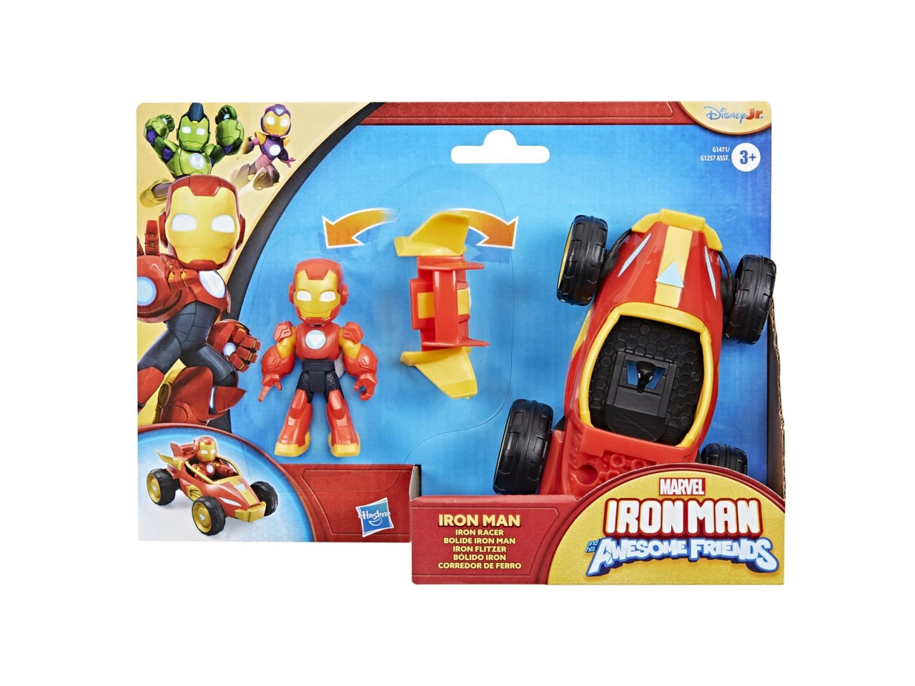 Iron man personaggio con veicolo ast