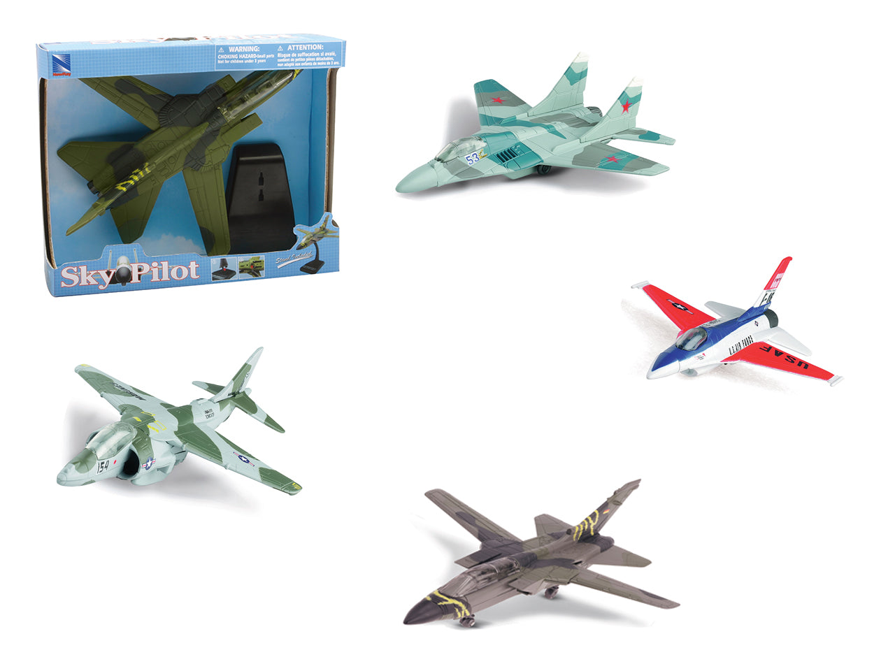 Aereo skypilot 1:72 4 with plastic stand assortito