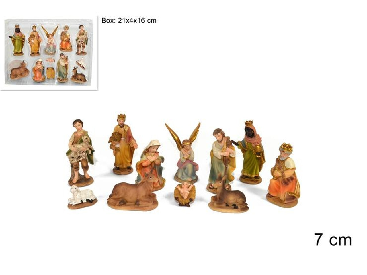 NativitÃ  in resina 7cm, set da 11 pezzi