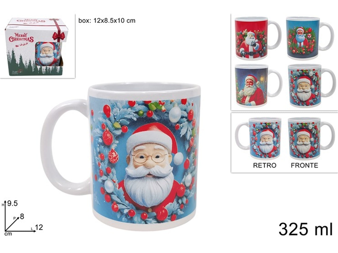 Tazzone babbo natale da 325ml, 4 assortimenti