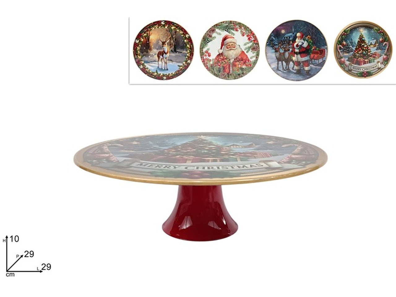 Alzatina natalizia 29xh.10cm fantasie assortite