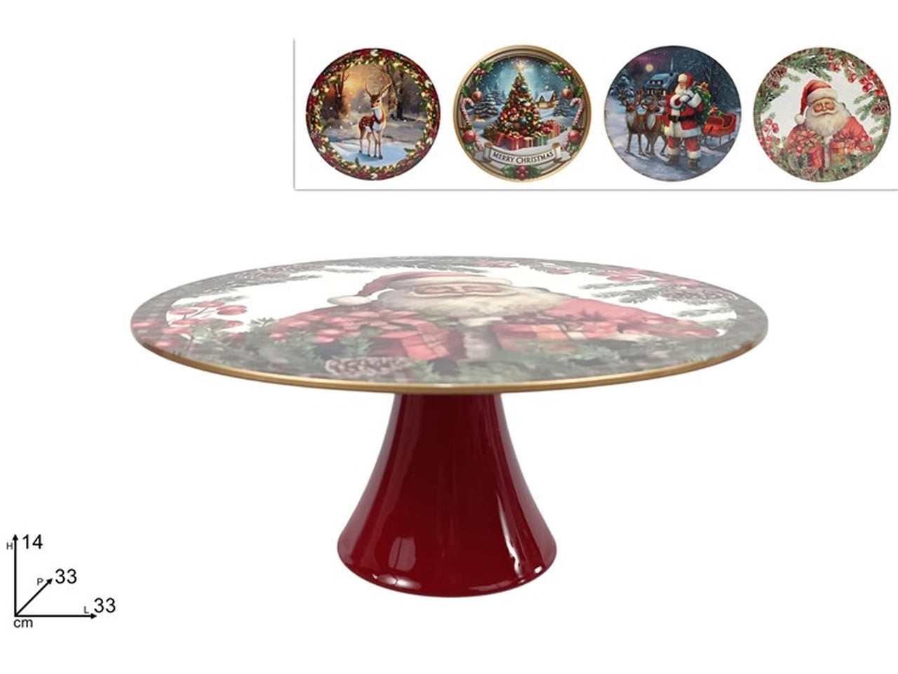 Alzatina natalizia 33x10cm fantasie assortite