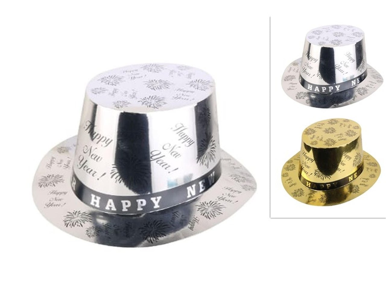 Cappello cilindro happy new year in 2 cololori