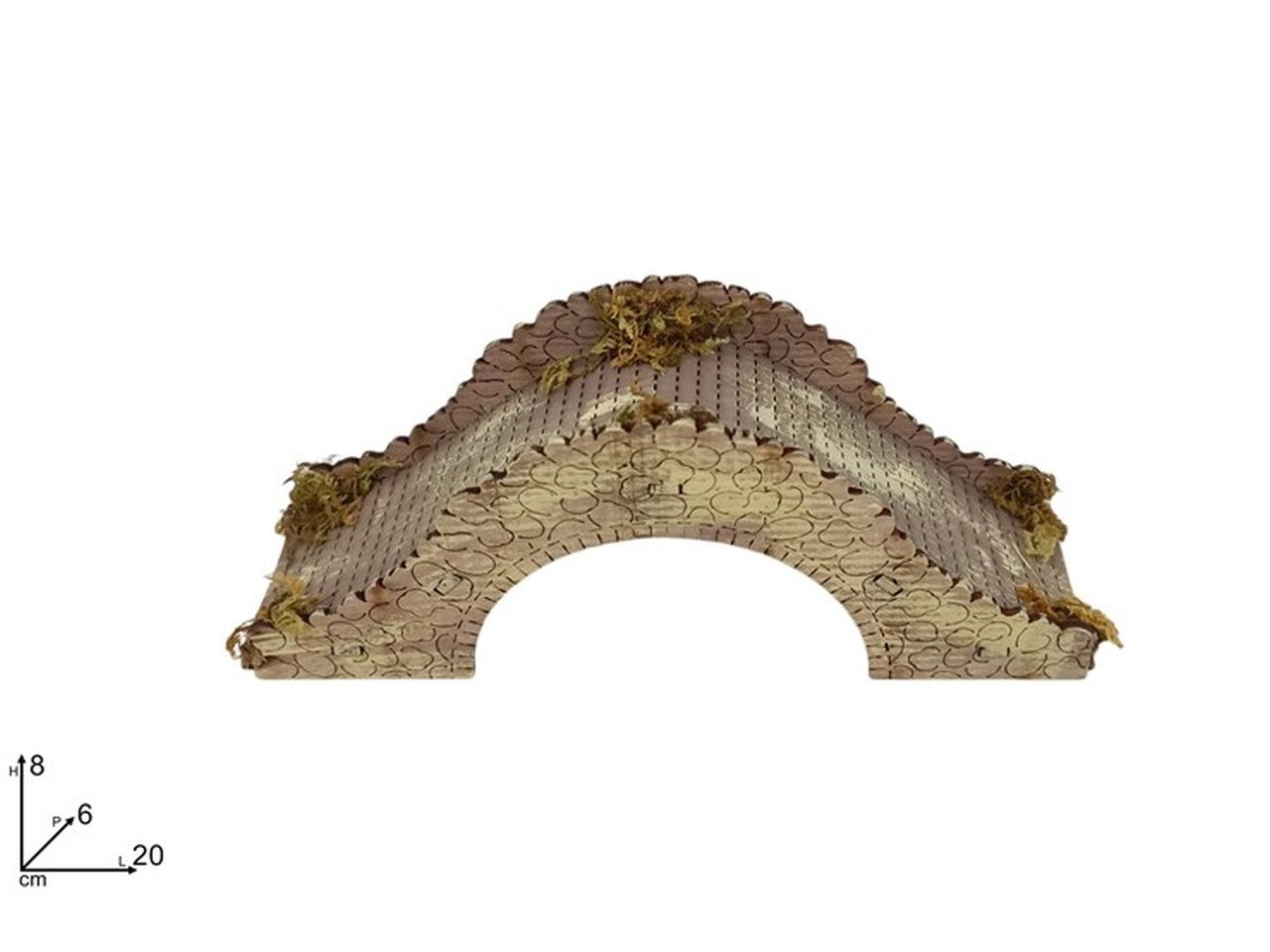 Ponte in legno con muschio 20x8cm