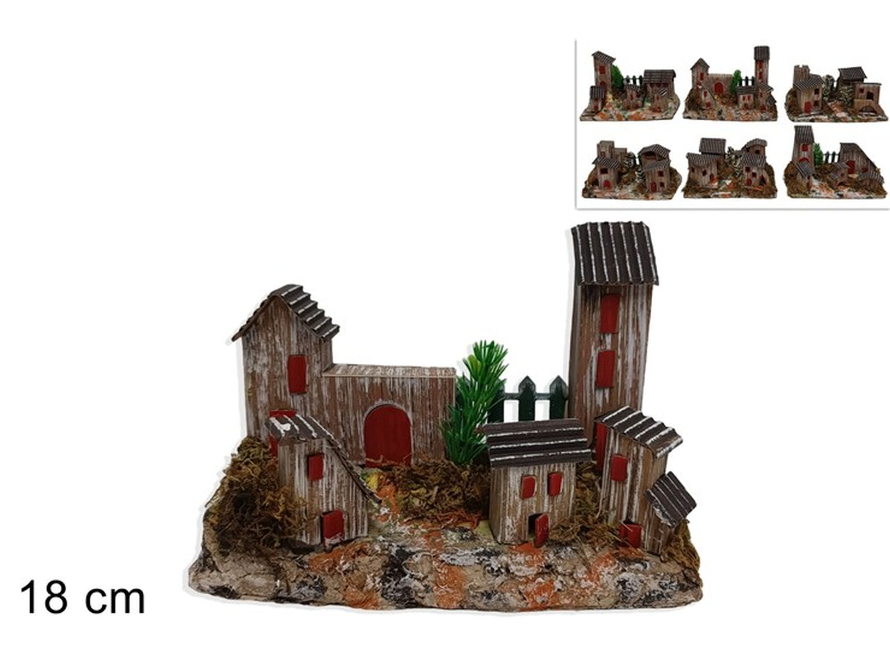 Ambientazione casolari 18cm in 6 modelli assortiti