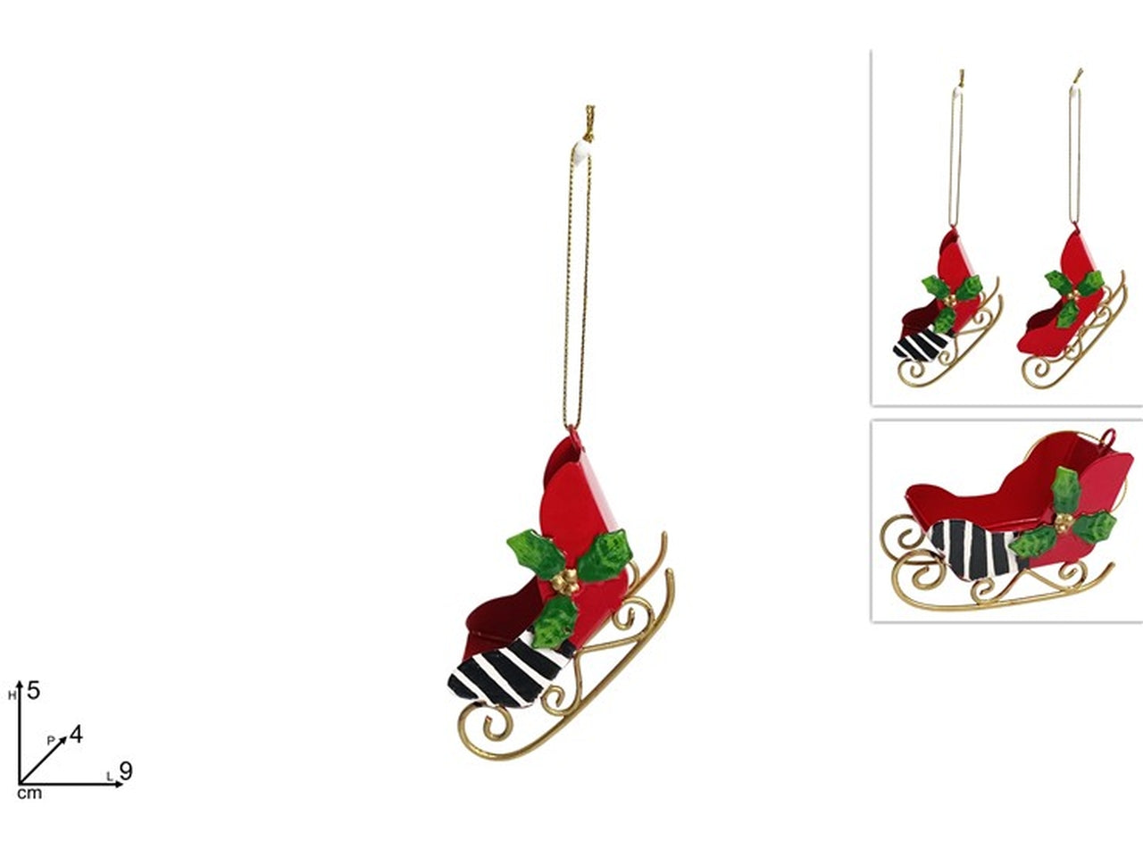 Appendino slitta in latta 2 assortimenti