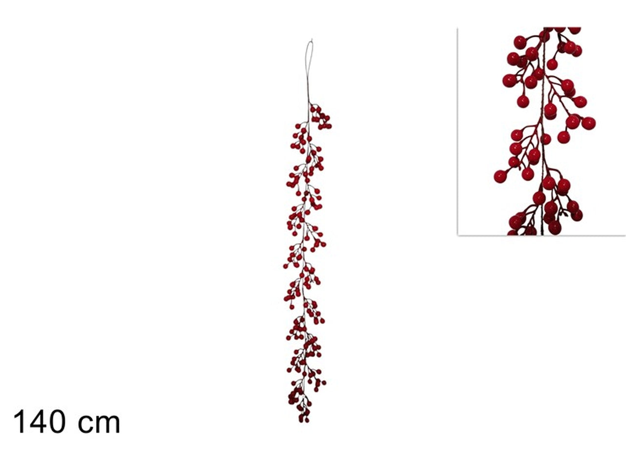 Ghirlanda con bacche 140cm rosso