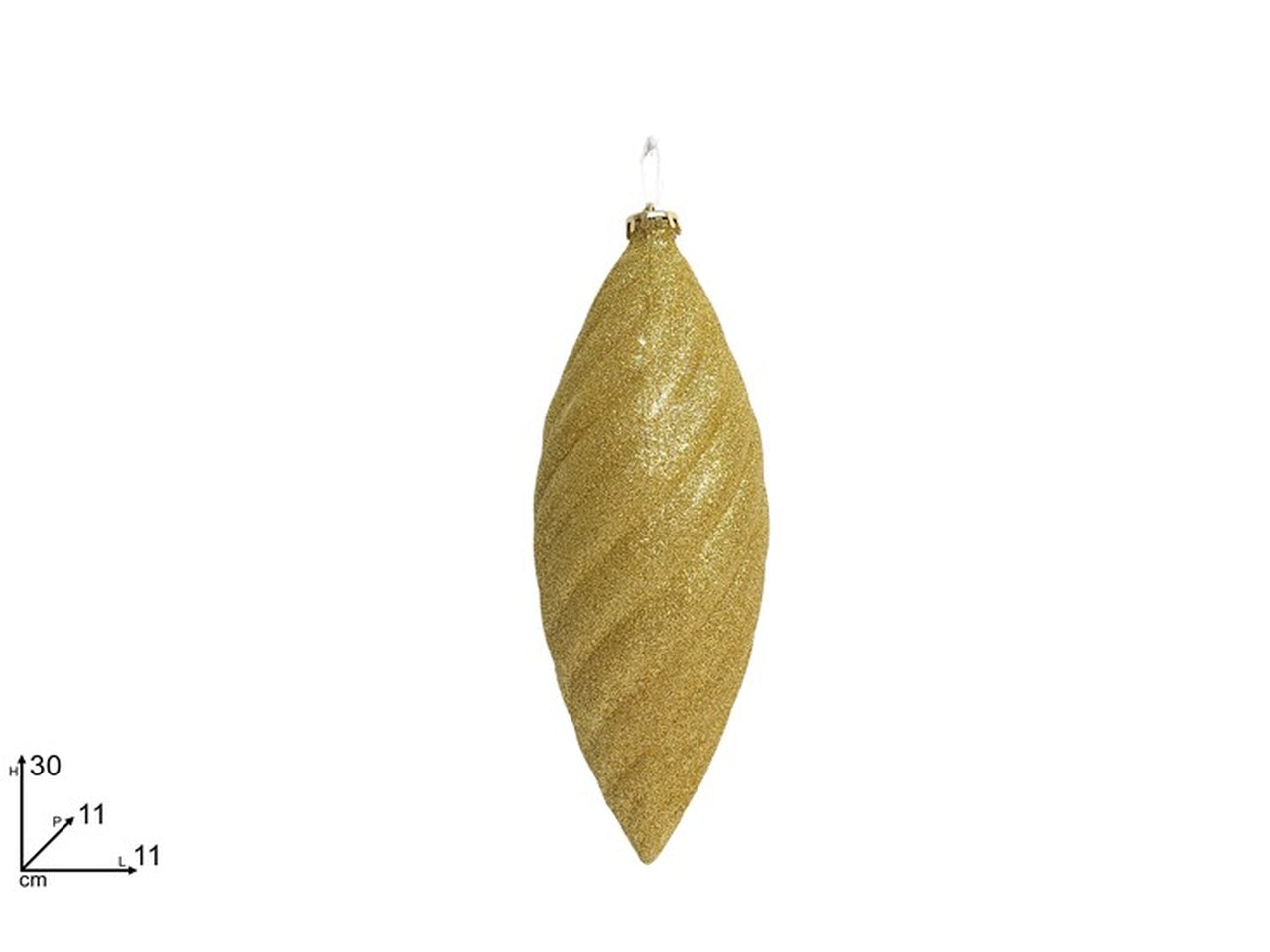 Appendino goccia 30cm glitter oro