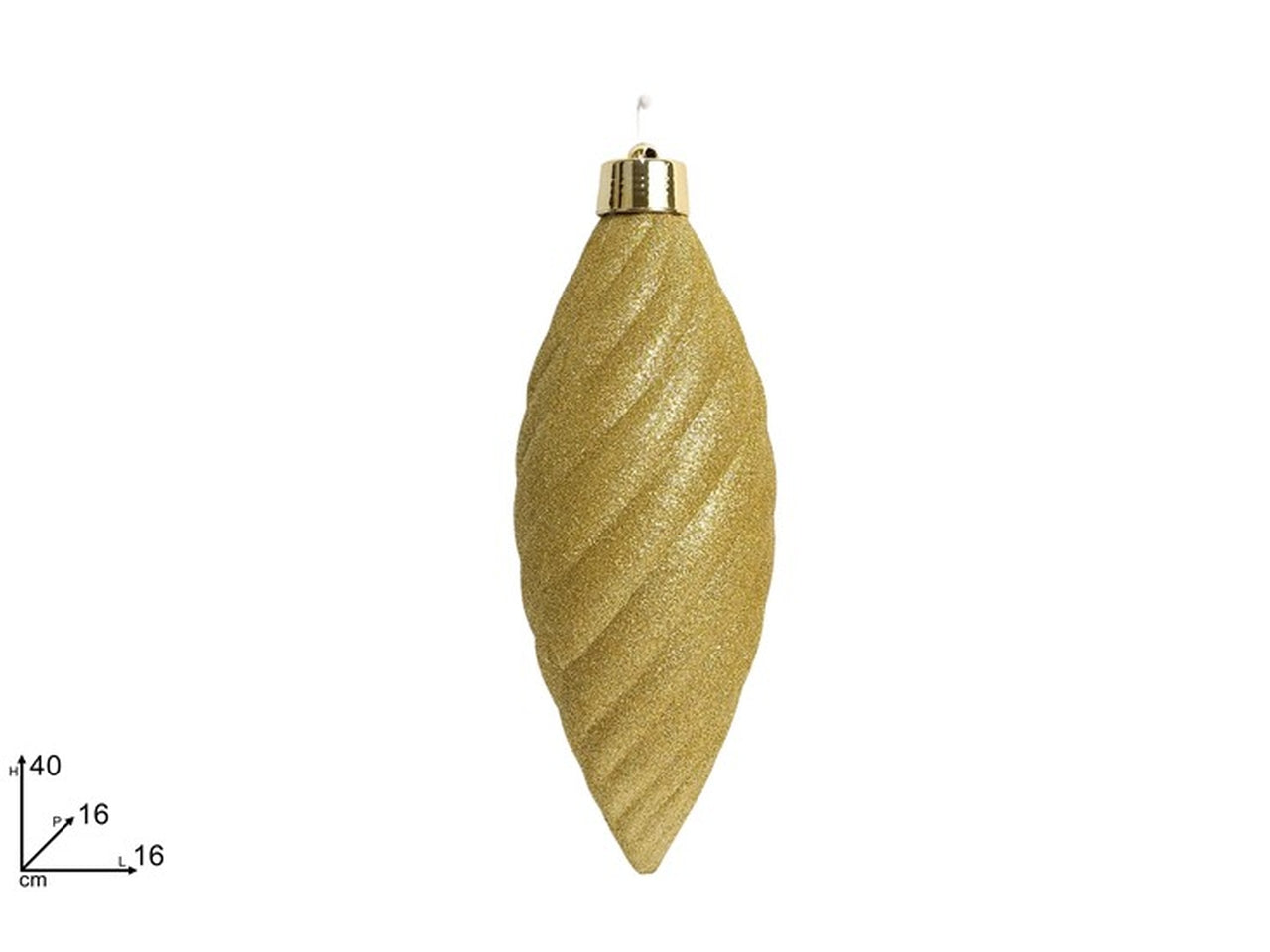 Appendino goccia 40cm glitter oro