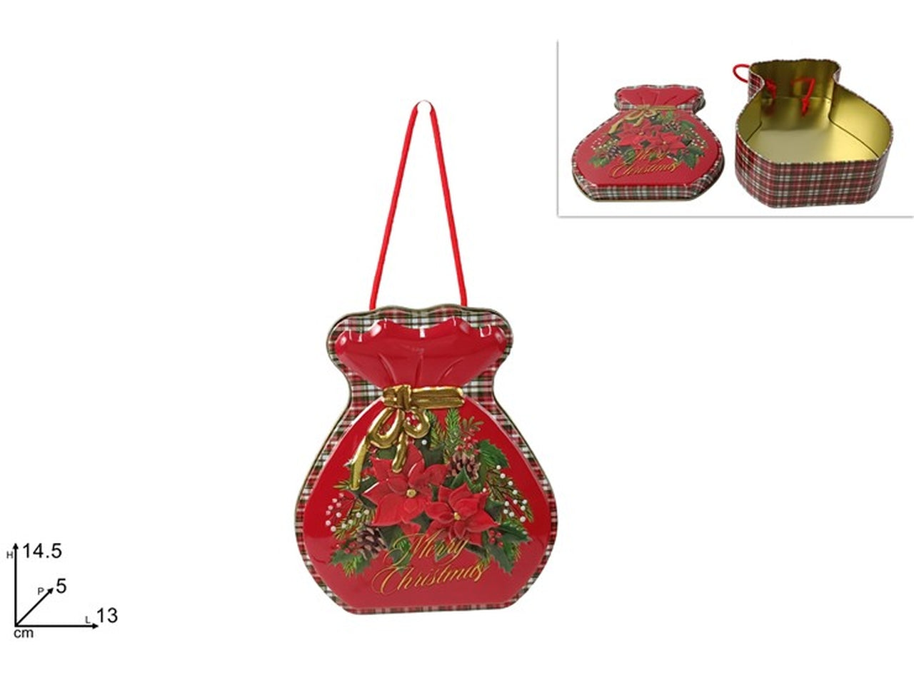 Scatola sacco in latta 13xh.14,5cm rossa