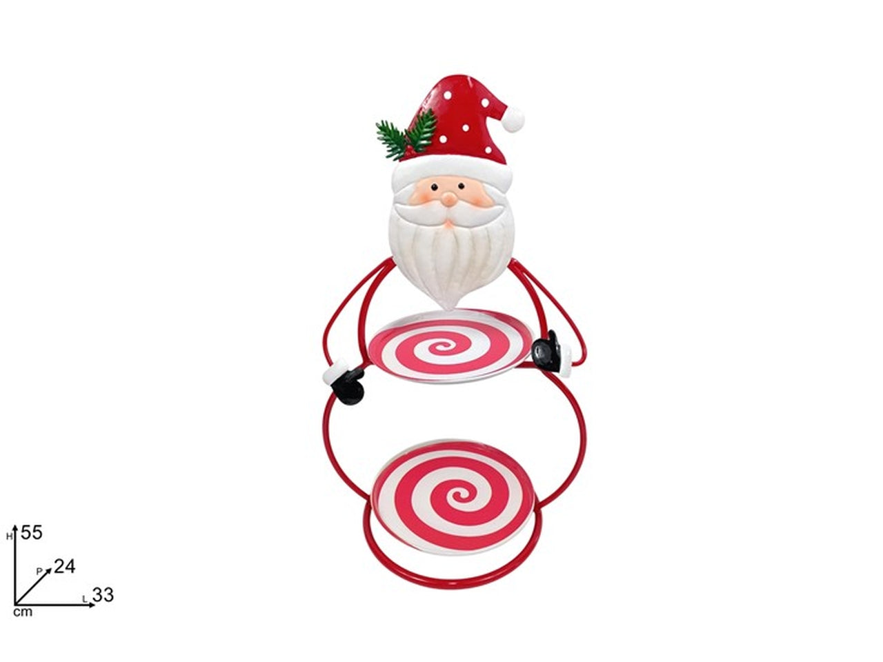 Alzatina babbo natale 2 piani h.55cm