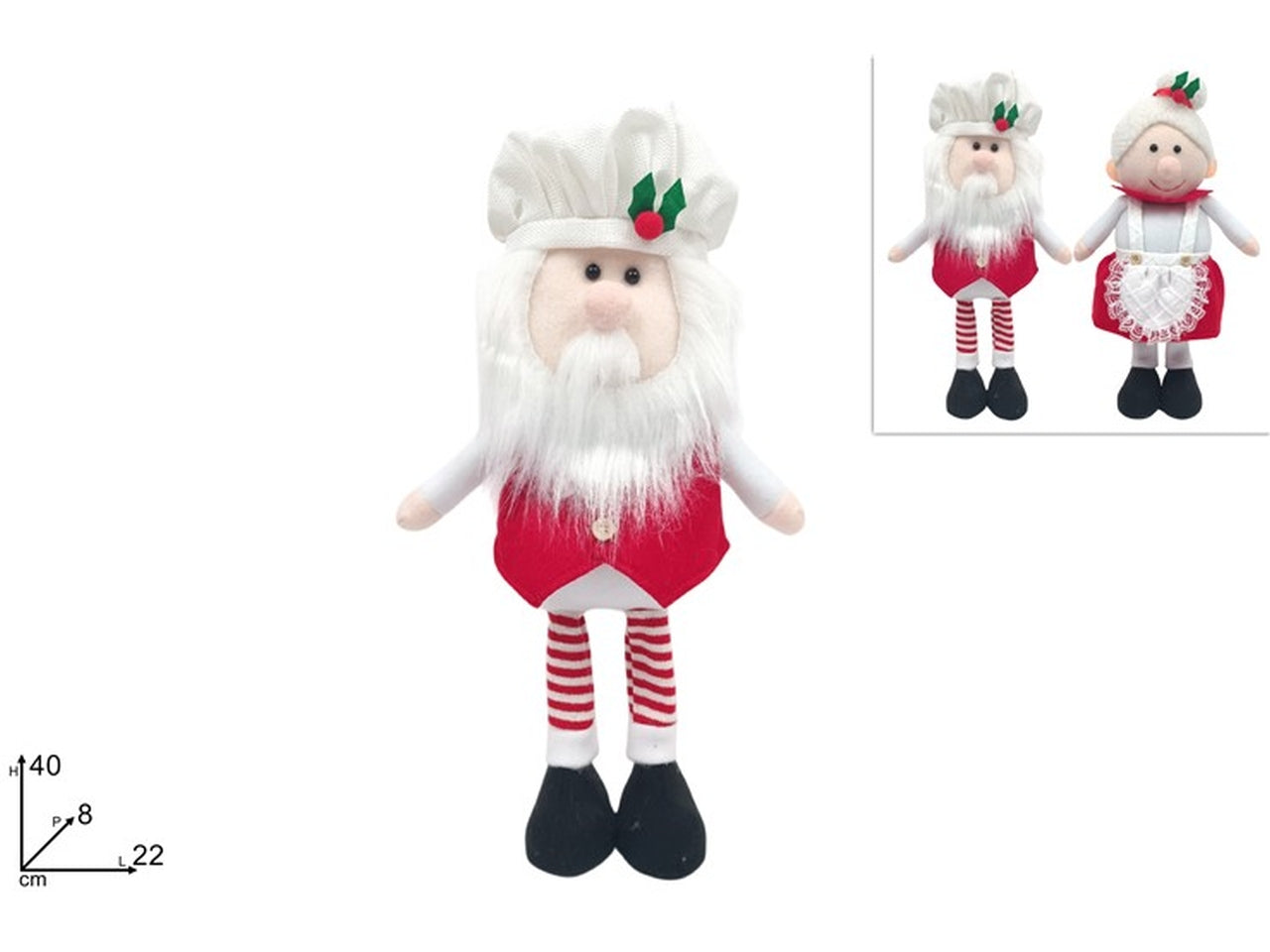 Babbo/mamma natale 40cm assortiti