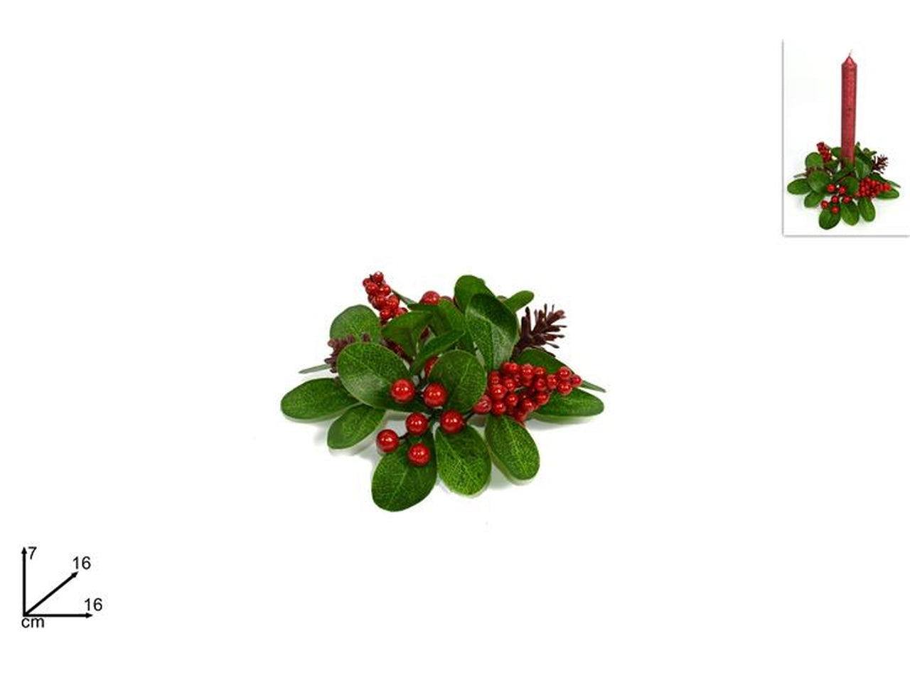 Girocandela 16cm con bacche