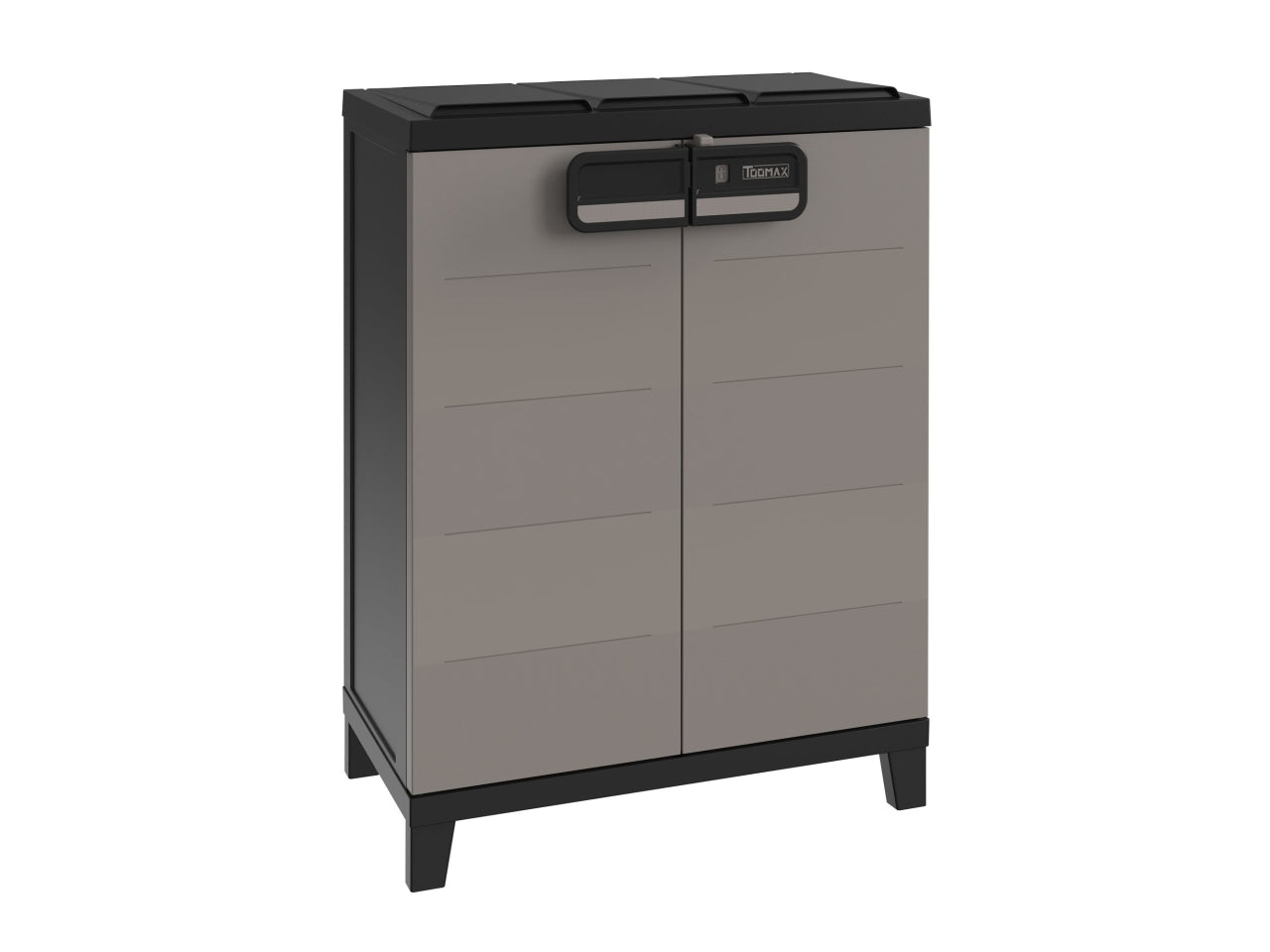 Mobile pattumiera basso con maniglia 66x40xh.88cm antracite scuro/grigio tortora