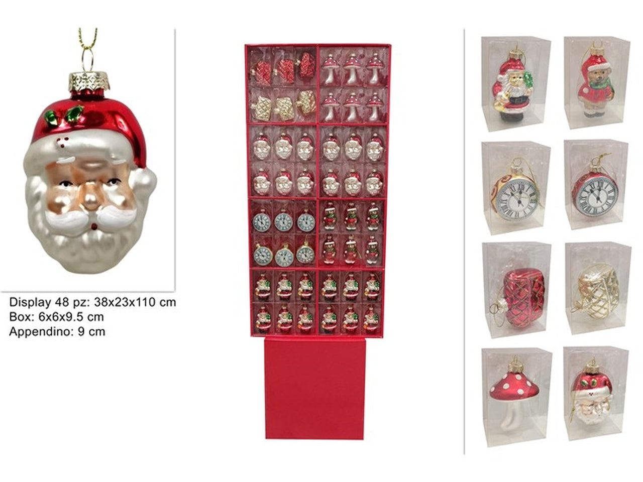 Appendino in vetro 9cm soggetti assortiti