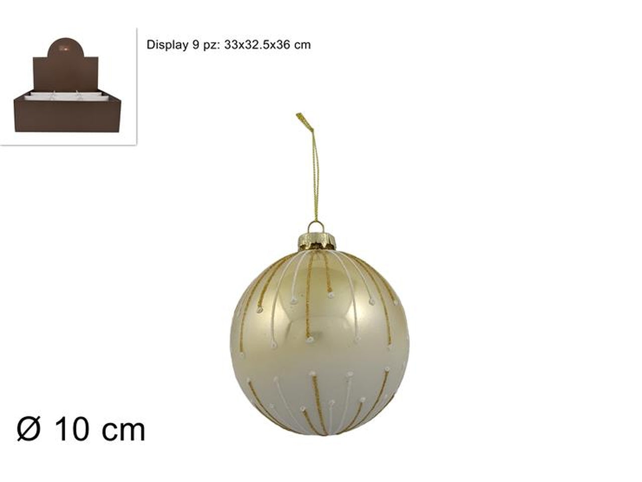 Palla in vetro 10cm oro sfumata