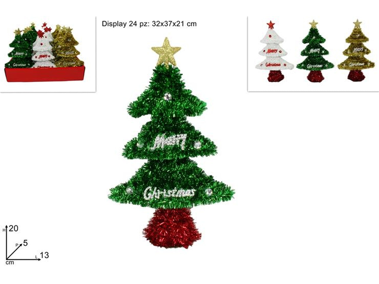 Albero 20cm fili laminati 3col. xna16004331