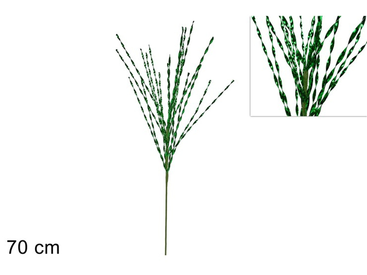 Ramo pendente con fili laminati 70cm verde