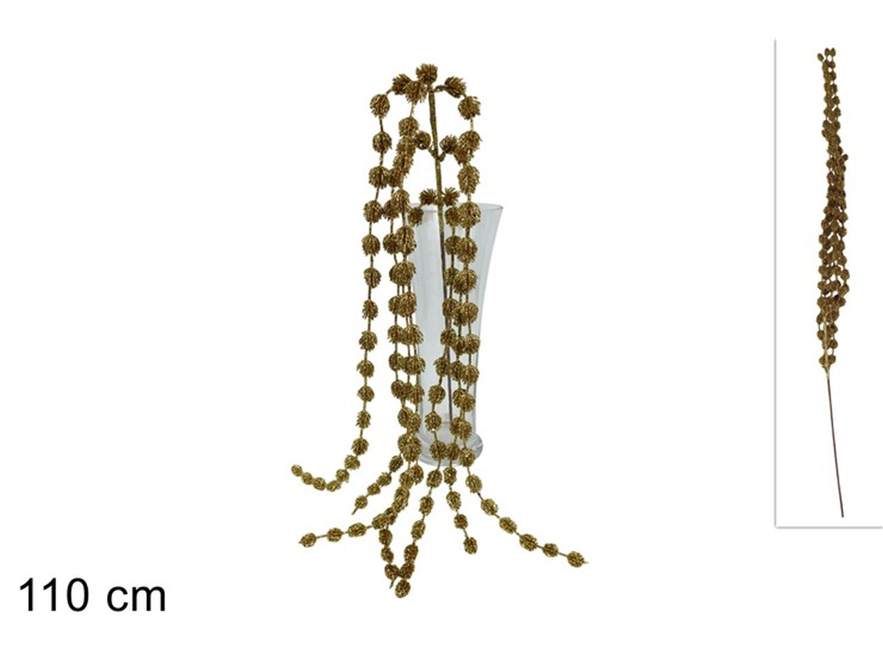 Ramo pendente glitterato 110cm oro