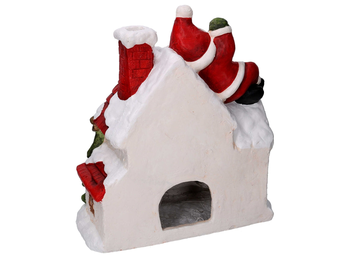 Portacandele casetta in resina 38x21xh.41cm