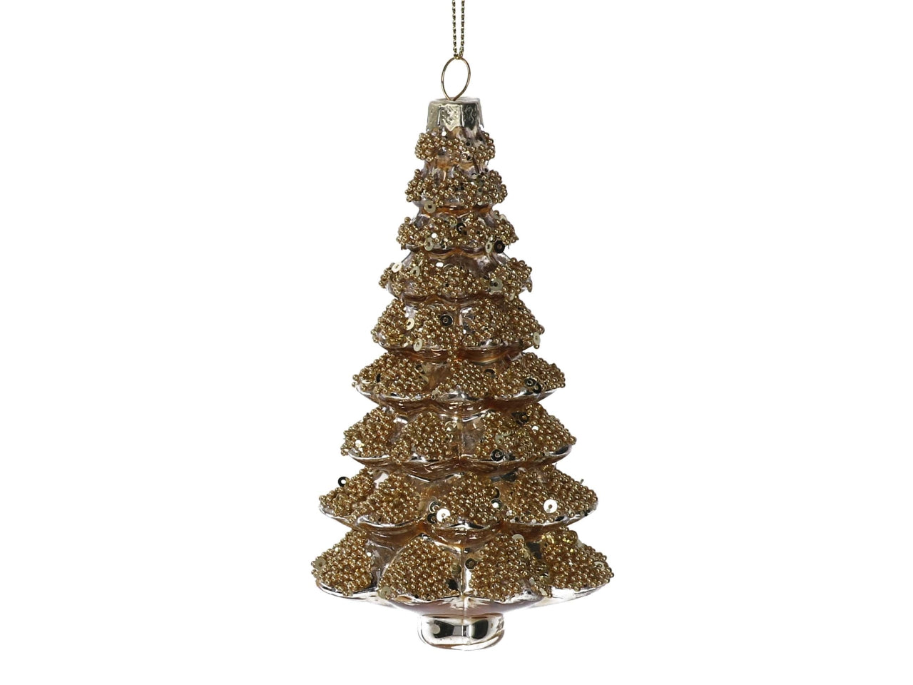 Appendino albero in vetro 12cm oro