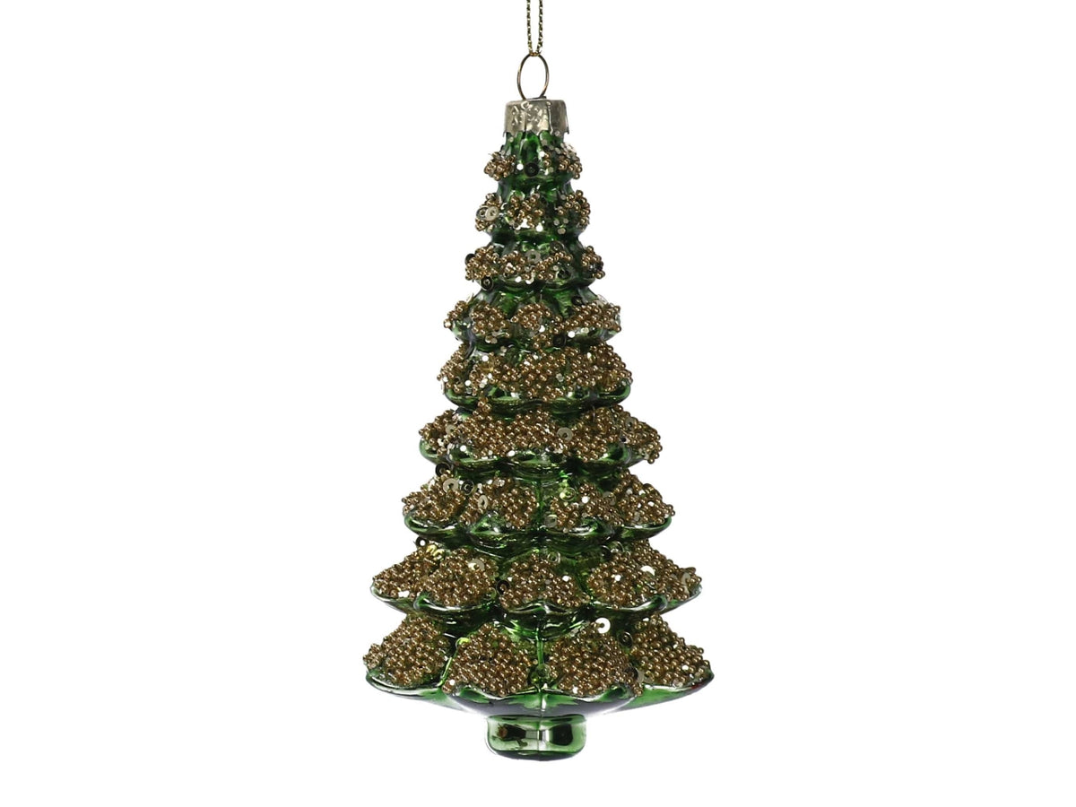 Appendino albero in vetro 12cm verde