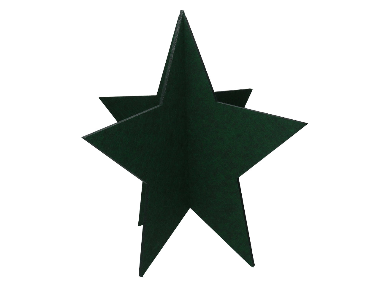 Decorazione stella in feltro verde 60x60h.58cm