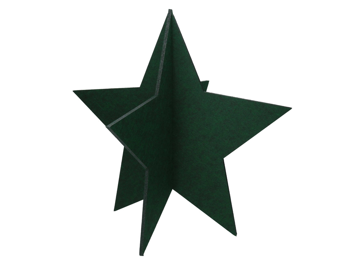 Decorazione stella in feltro verde 60x60h.58cm