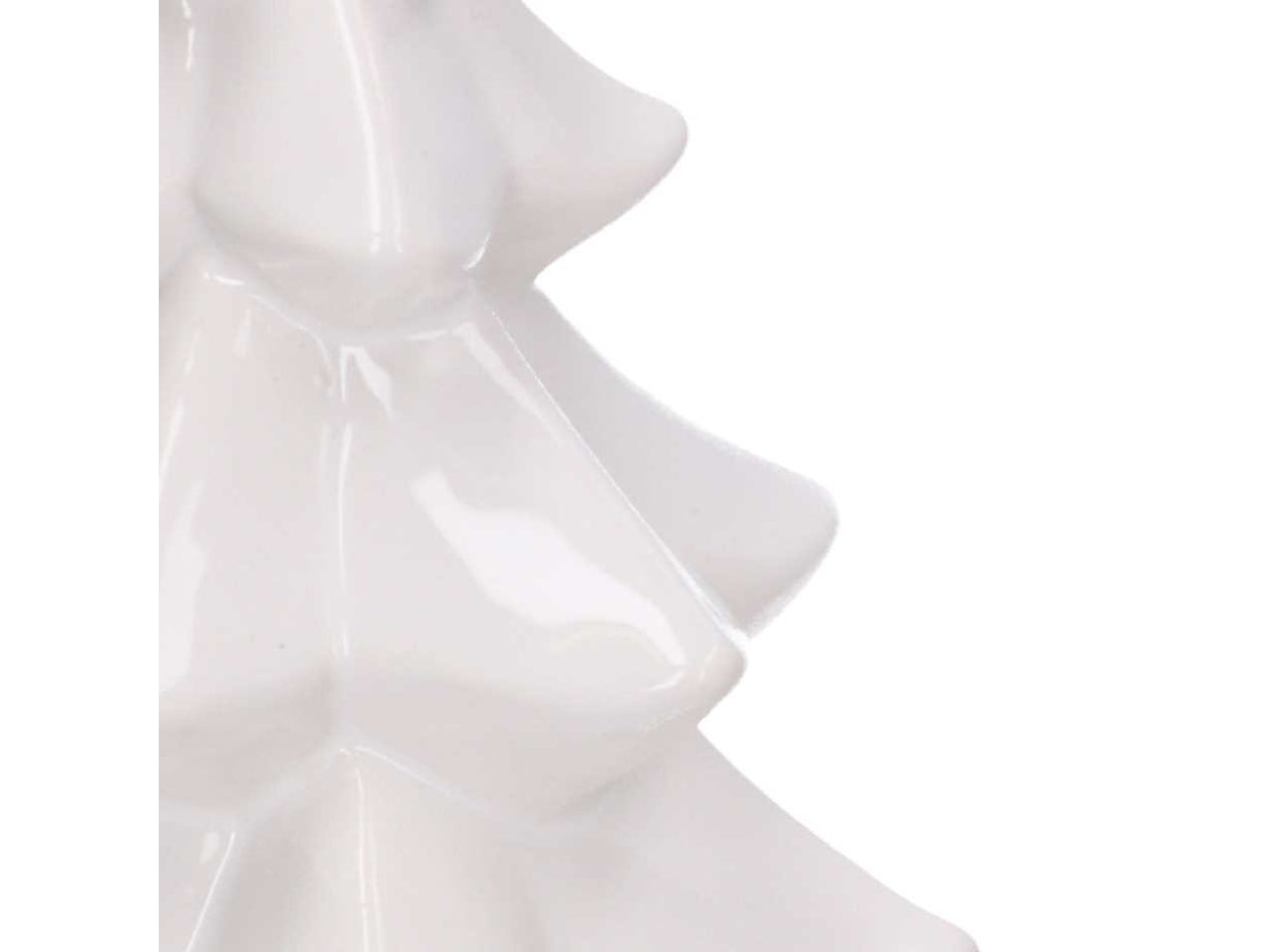 Albero in ceramica con base in legno bianco 9,5x8,8xh.19,4cm