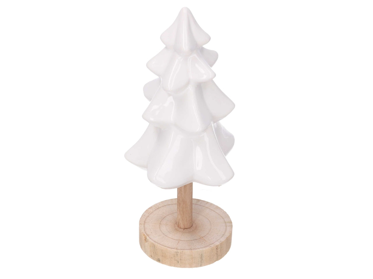 Albero in ceramica con base in legno bianco 10,2x10xh.23,8cm